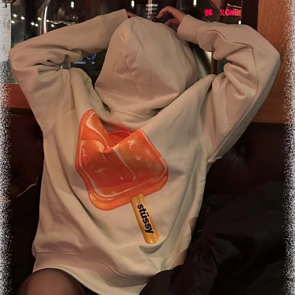 Stussy Popsicle Hoodie Black Sweatshirts Hoodies - Picture 4 of 5